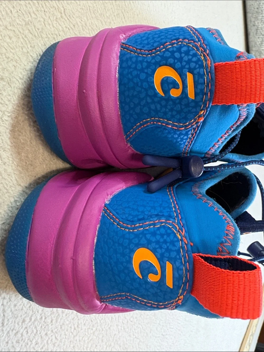 Clove Women's Blue Athletic Slip-On Trainers with Orange Accents